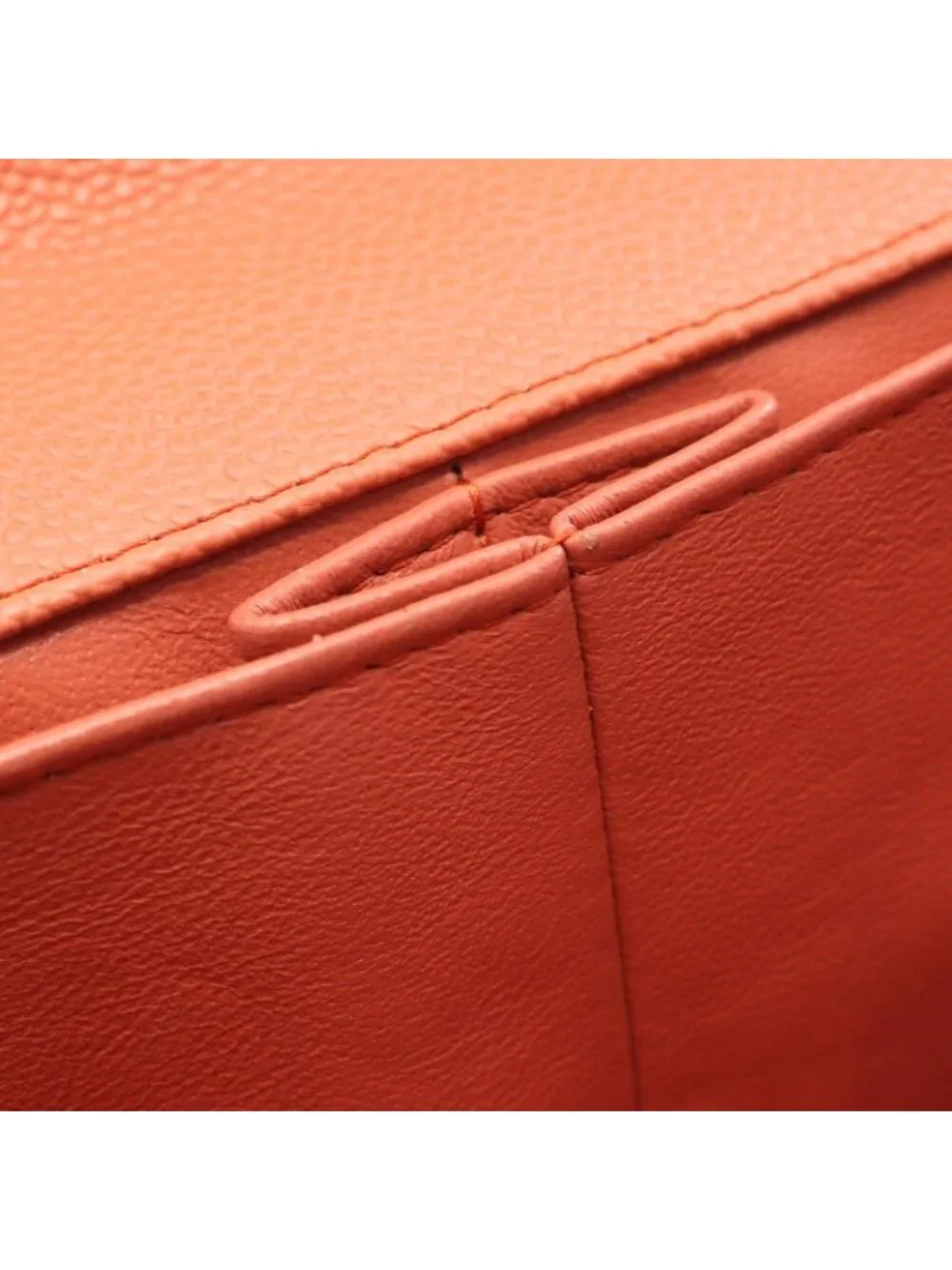 Chanel Shoulder Bag Quilted East Waist Orange Brown Caviar Leather Chain